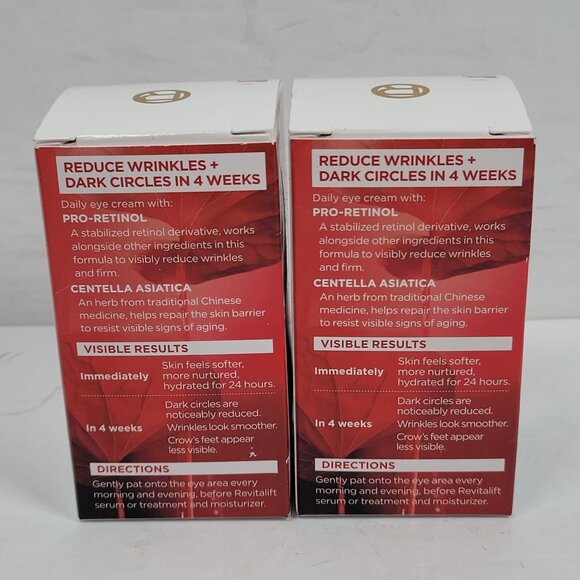 LOreal Paris Revitalift Anti-Wrinkle + Firming Eye Cream 0.5 Oz Set of 2 NIB - Picture 2 of 5